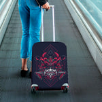 Geometric Samurai Mask Print Luggage Cover