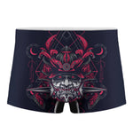 Geometric Samurai Mask Print Men's Boxer Briefs