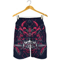 Geometric Samurai Mask Print Men's Shorts