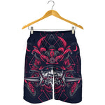 Geometric Samurai Mask Print Men's Shorts