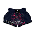 Geometric Samurai Mask Print Muay Thai Boxing Shorts