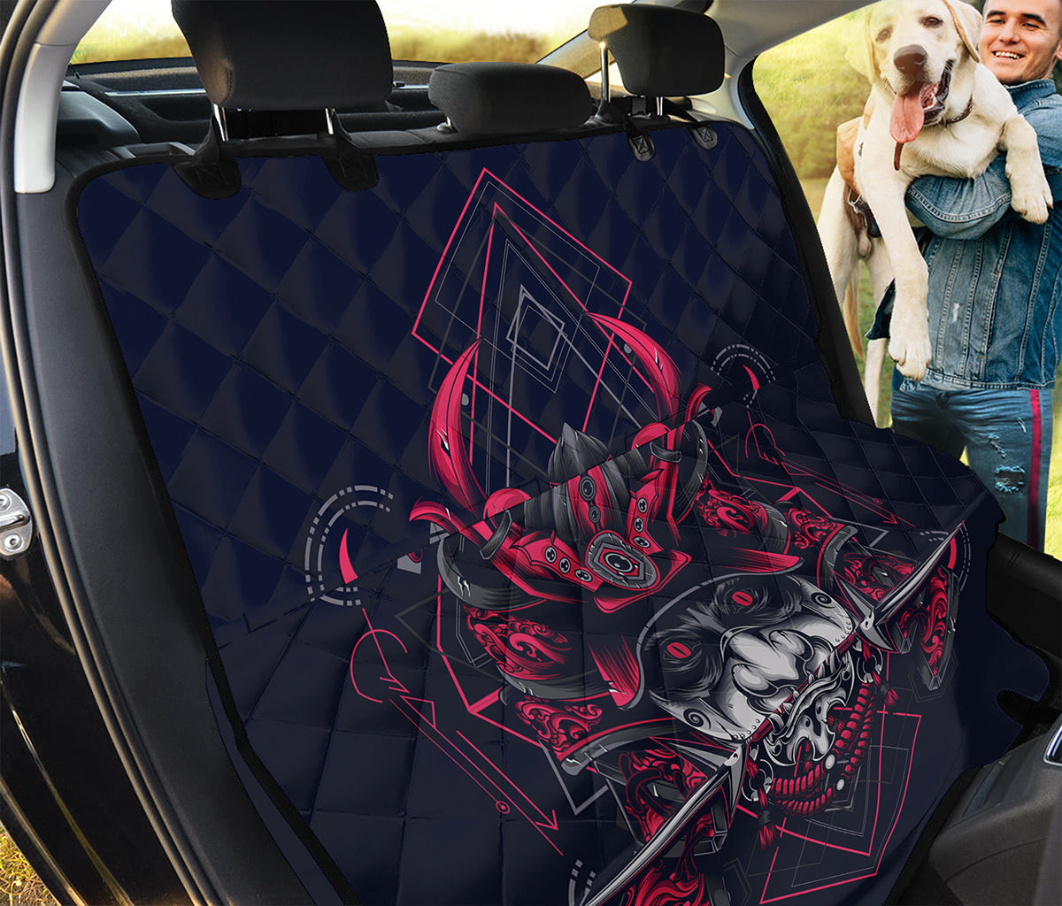 Geometric Samurai Mask Print Pet Car Back Seat Cover