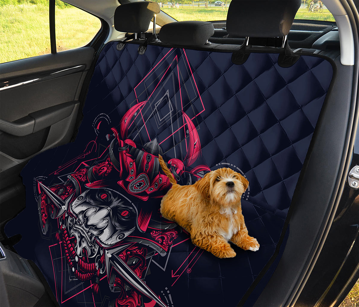 Geometric Samurai Mask Print Pet Car Back Seat Cover