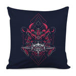 Geometric Samurai Mask Print Pillow Cover