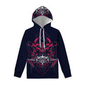 Geometric Samurai Mask Print Pullover Hoodie