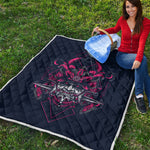 Geometric Samurai Mask Print Quilt