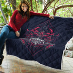 Geometric Samurai Mask Print Quilt