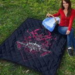 Geometric Samurai Mask Print Quilt