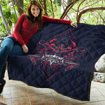 Geometric Samurai Mask Print Quilt