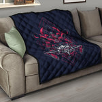 Geometric Samurai Mask Print Quilt