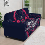 Geometric Samurai Mask Print Sofa Cover