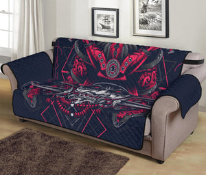 Geometric Samurai Mask Print Sofa Protector