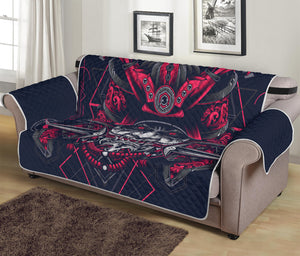 Geometric Samurai Mask Print Sofa Protector