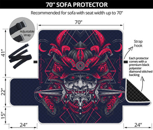 Geometric Samurai Mask Print Sofa Protector