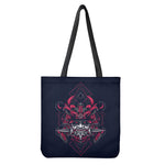 Geometric Samurai Mask Print Tote Bag