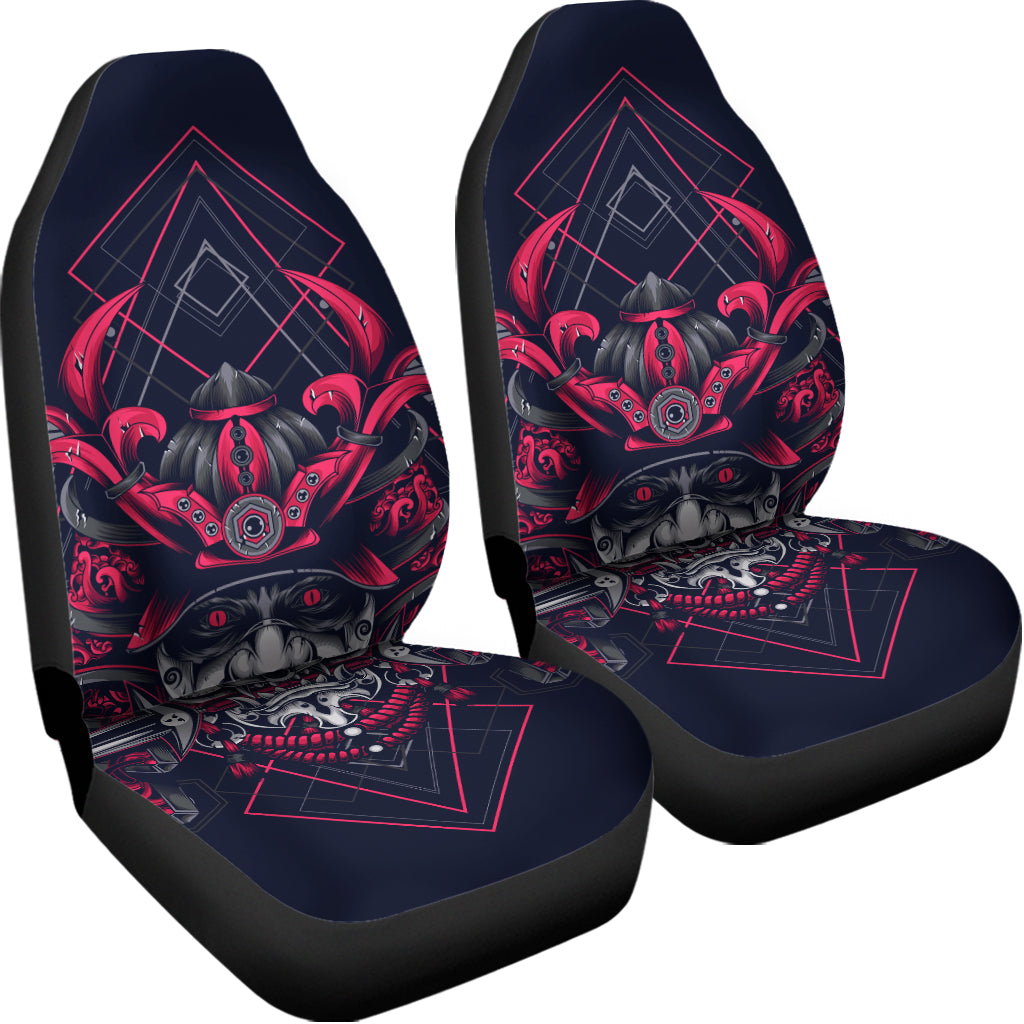 Geometric Samurai Mask Print Universal Fit Car Seat Covers