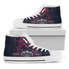 Geometric Samurai Mask Print White High Top Shoes