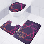 Geometric Star of David Print 3 Piece Bath Mat Set