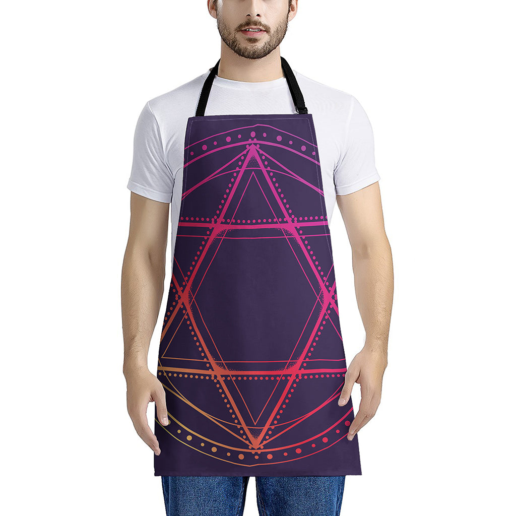 Geometric Star of David Print Apron