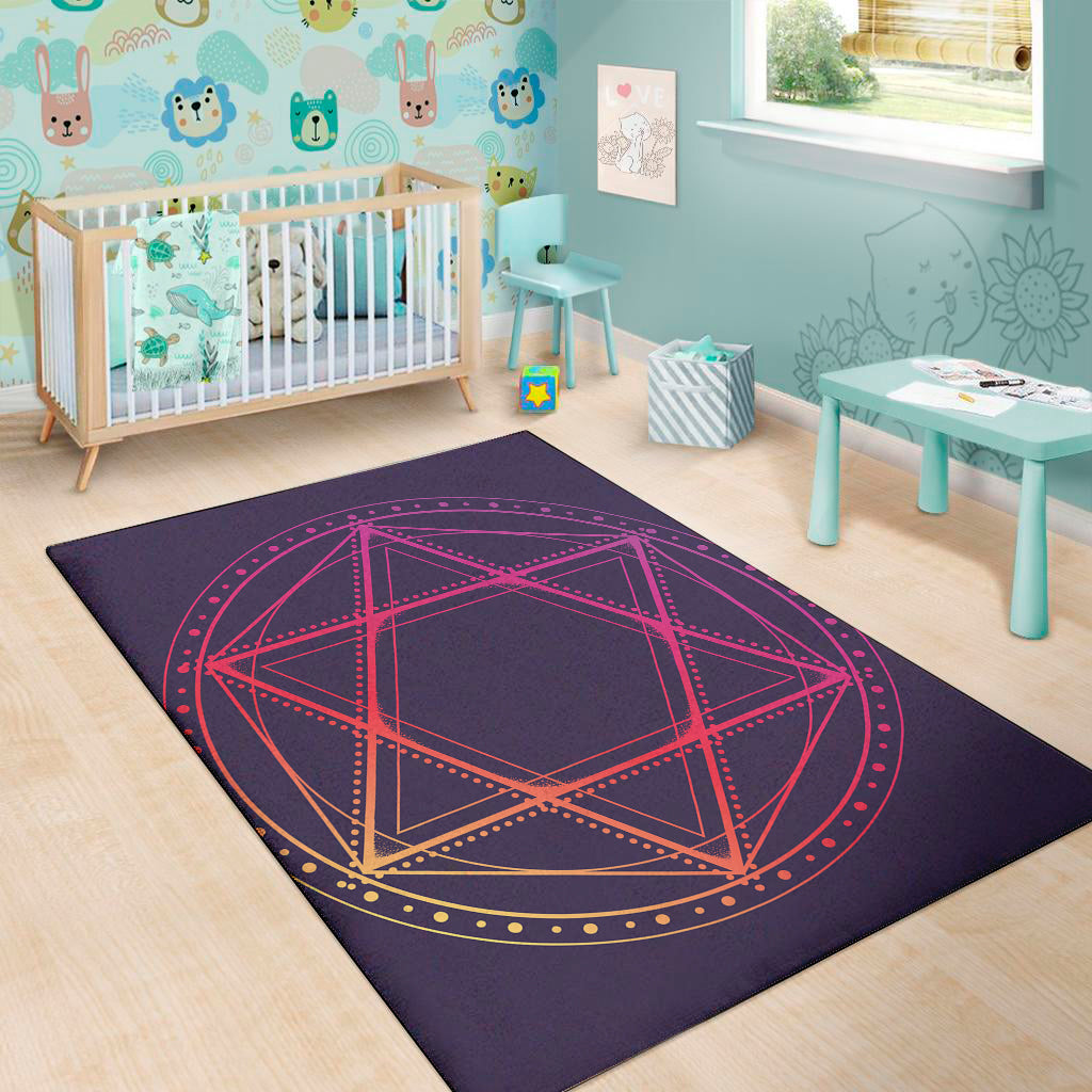 Geometric Star of David Print Area Rug