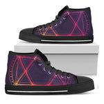 Geometric Star of David Print Black High Top Shoes