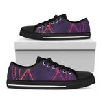 Geometric Star of David Print Black Low Top Shoes 