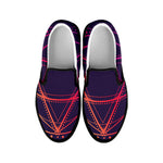 Geometric Star of David Print Black Slip On Shoes