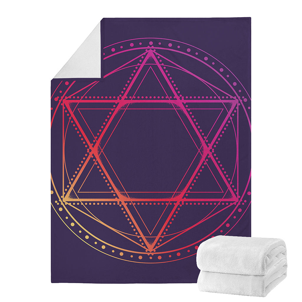 Geometric Star of David Print Blanket