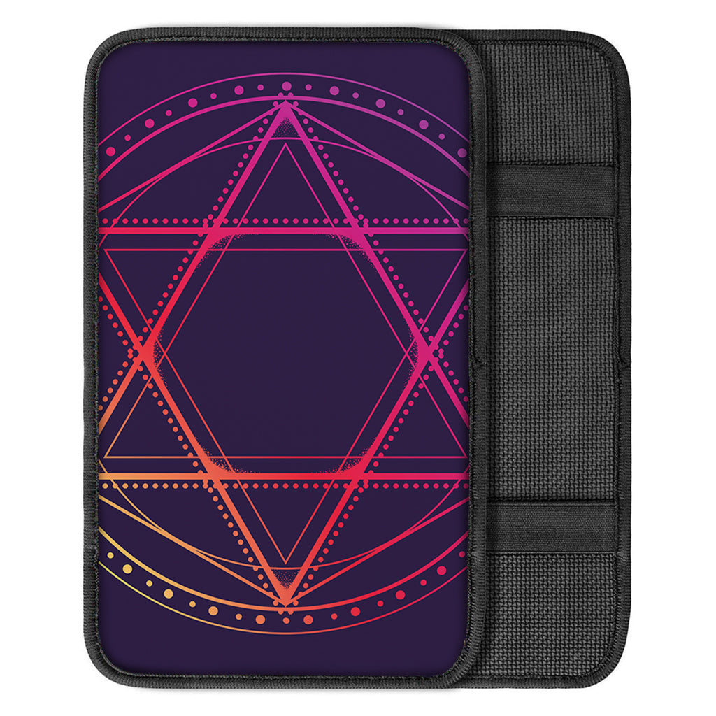 Geometric Star of David Print Car Center Console Cover