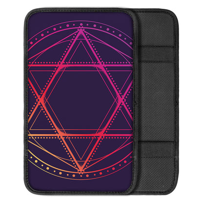 Geometric Star of David Print Car Center Console Cover
