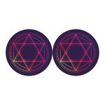 Geometric Star of David Print Car Coasters