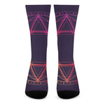 Geometric Star of David Print Crew Socks