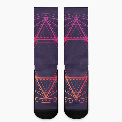 Geometric Star of David Print Crew Socks
