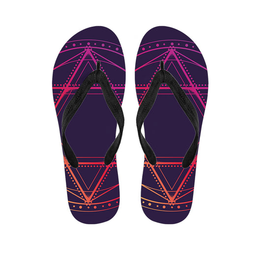 Geometric Star of David Print Flip Flops