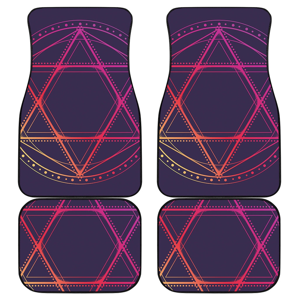 Geometric Star of David Print Front and Back Car Floor Mats