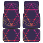 Geometric Star of David Print Front and Back Car Floor Mats