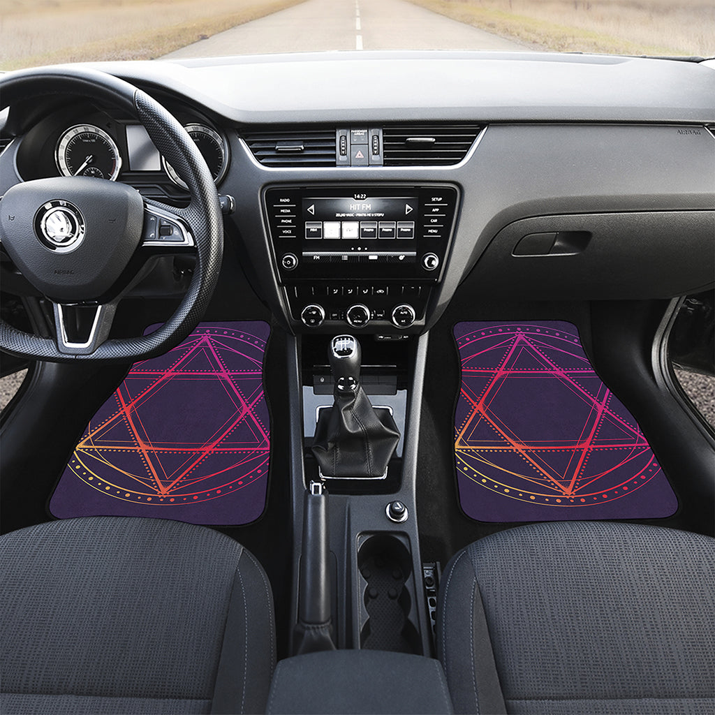 Geometric Star of David Print Front and Back Car Floor Mats