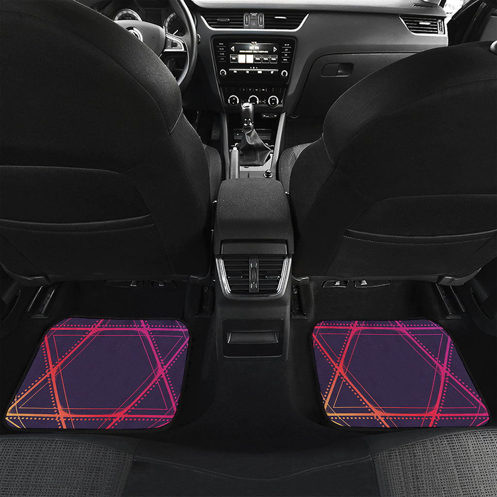 Geometric Star of David Print Front and Back Car Floor Mats