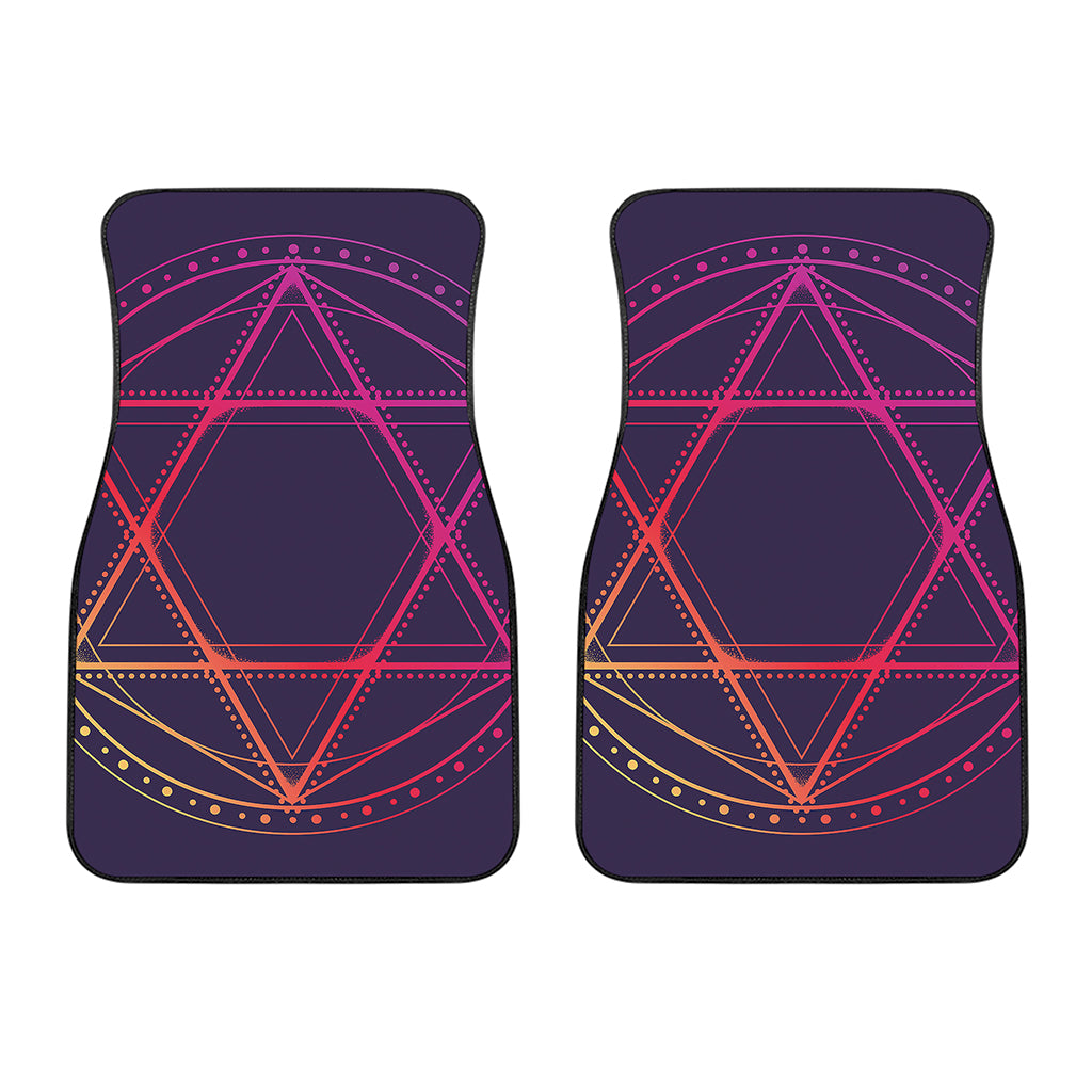 Geometric Star of David Print Front Car Floor Mats