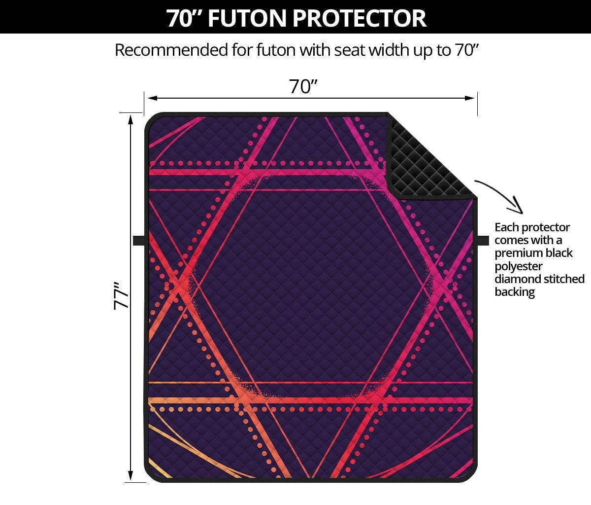 Geometric Star of David Print Futon Protector