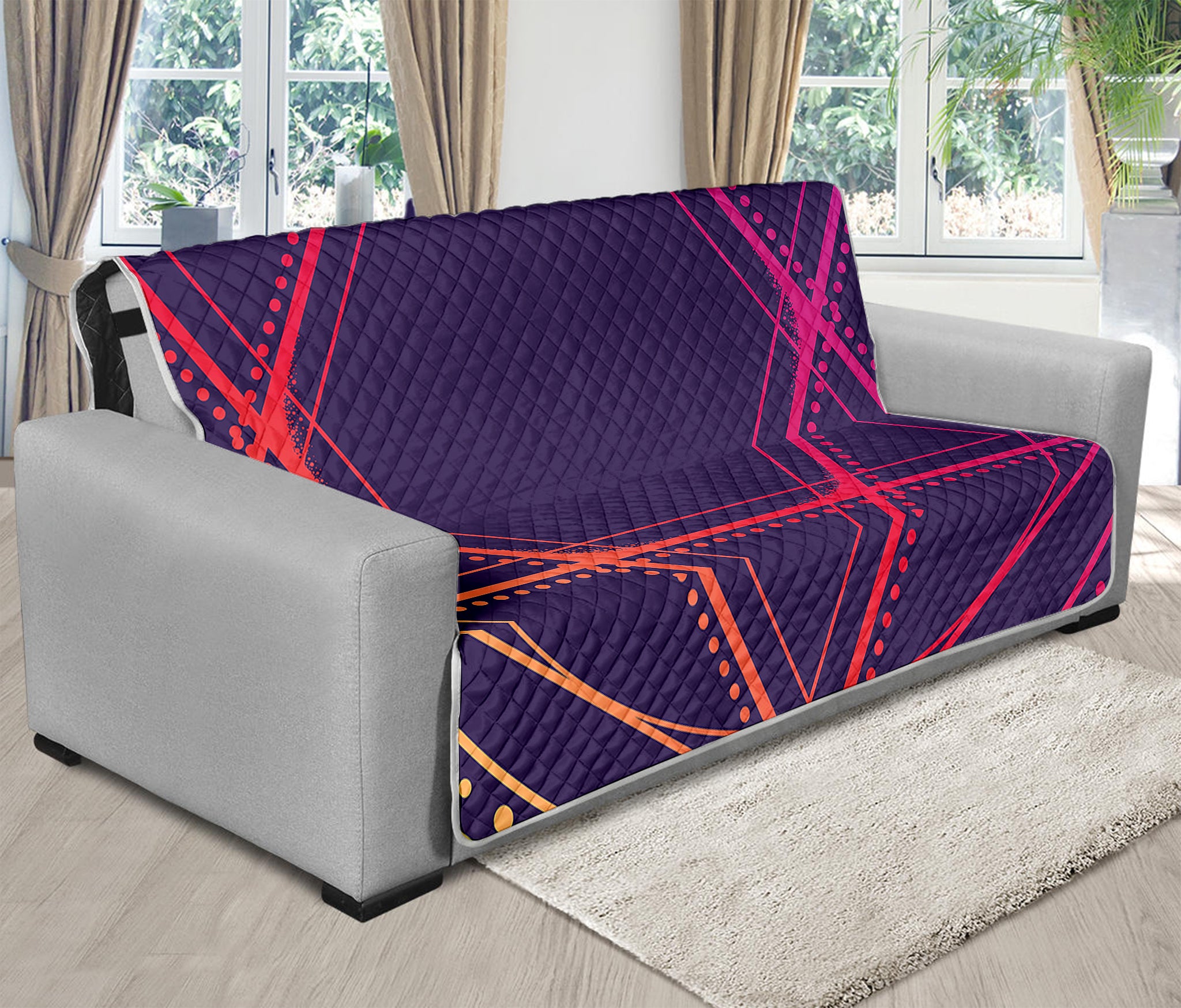 Geometric Star of David Print Futon Protector