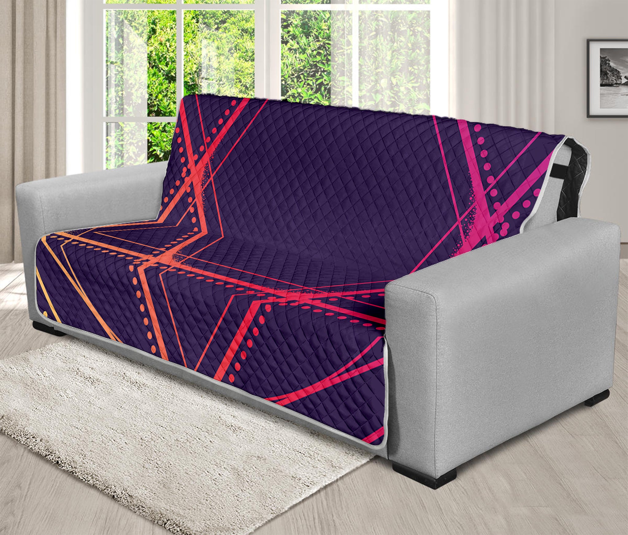 Geometric Star of David Print Futon Protector