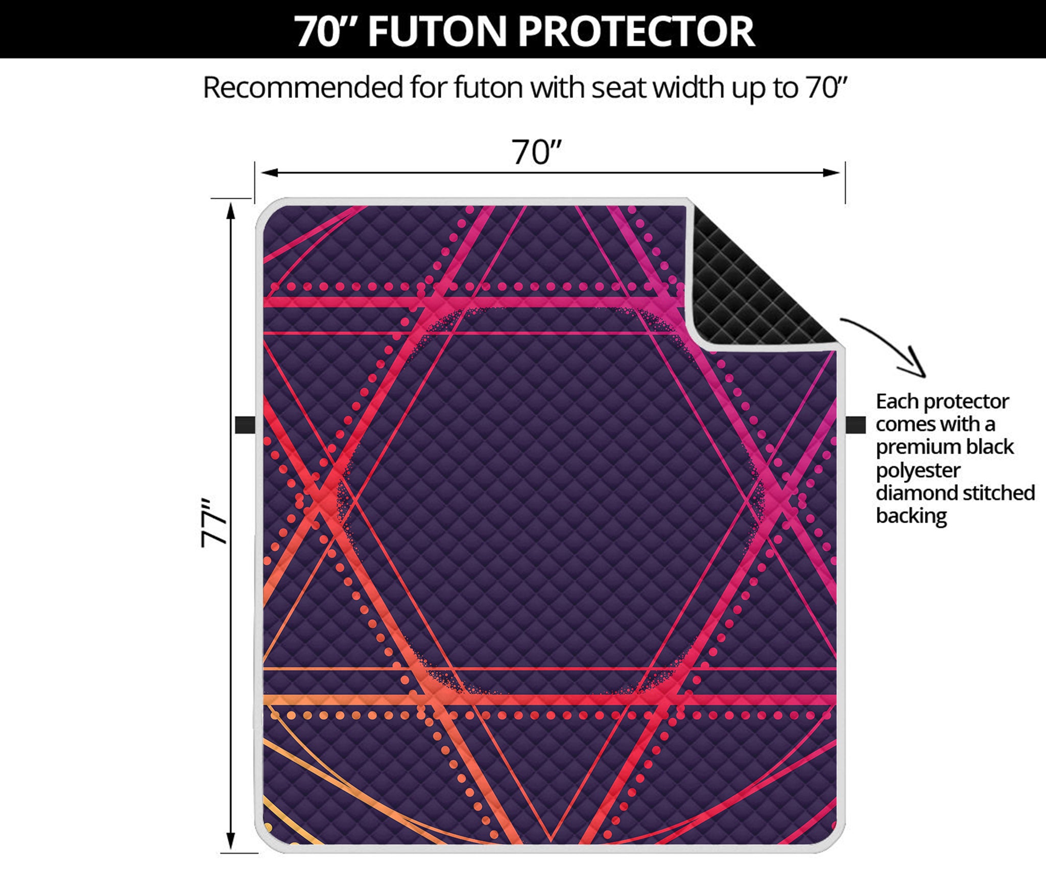 Geometric Star of David Print Futon Protector