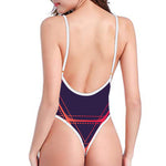 Geometric Star of David Print High Cut One Piece Swimsuit