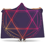Geometric Star of David Print Hooded Blanket