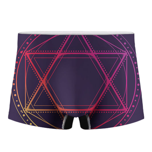 Geometric Star of David Print Men's Boxer Briefs