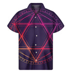 Geometric Star of David Print Men's Short Sleeve Shirt
