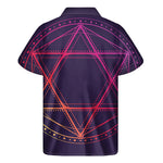 Geometric Star of David Print Men's Short Sleeve Shirt
