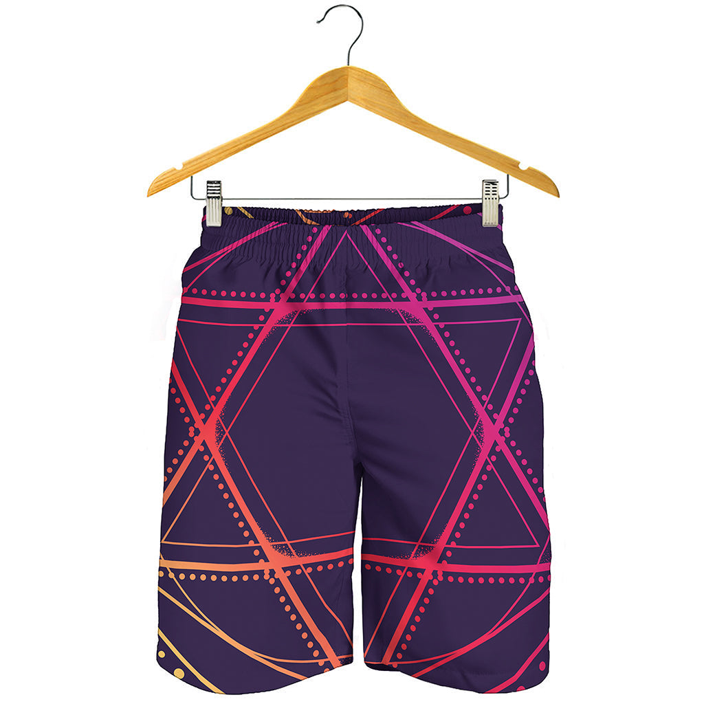 Geometric Star of David Print Men's Shorts