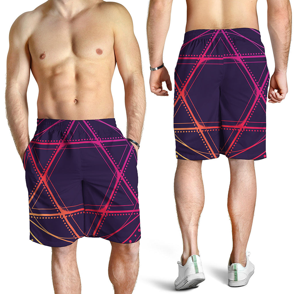Geometric Star of David Print Men's Shorts